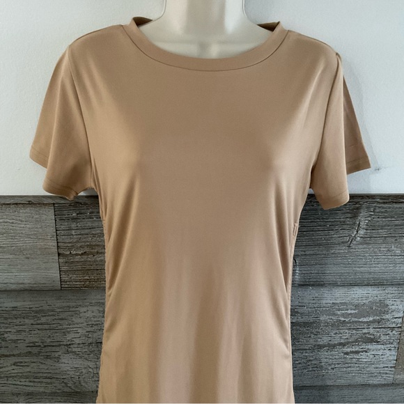 Shein khaki side-ruching drawstring bodycon dress size small - Picture 3 of 8